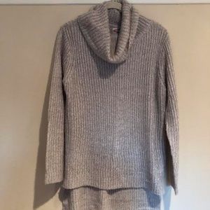 Gray Cowl Neck Knit Sweater Size L NEW!